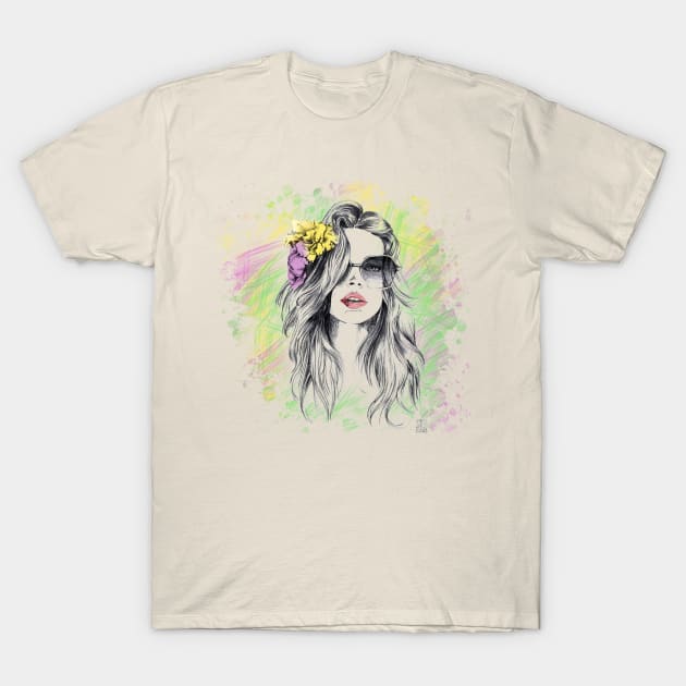 drawing, girl T-Shirt by marleks